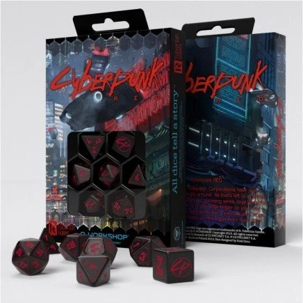 Q-Workshop Würfelset Cyberpunk - Blood over Chrome