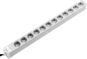 Rittal Steckdosenleiste, 12-fach, inkl. Anschlusskabel, ohne Stecker, 2m, grau