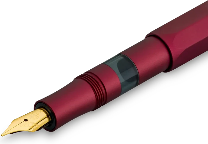 Kaweco Piston Sport AL Solo bordeaux/gold, rechte Hand, extra fein