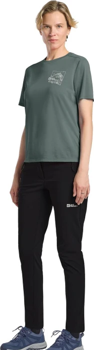 Jack Wolfskin Vonnan Graphic Funktionsshirt kurzarm ridge leaf slate green (Damen)