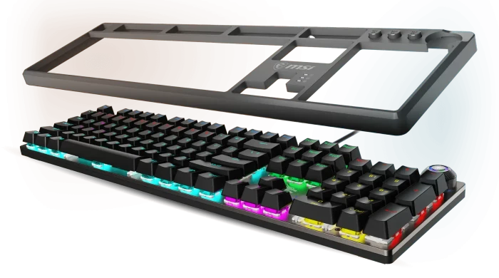 MSI FORGE GK310, LEDs RGB, hot-swap, RED Switches, USB, DE