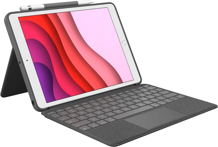Logitech Combo Touch Tastatur Case für iPad 7, grau, DE