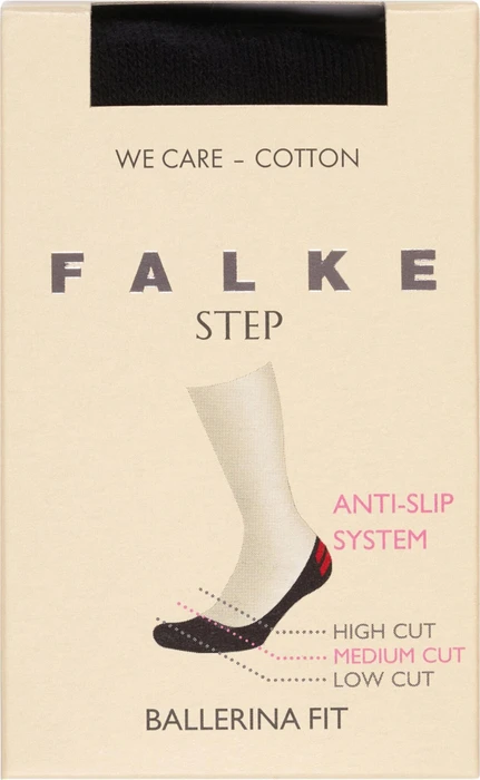 Falke Step Medium Cut Box Socken schwarz (Damen)