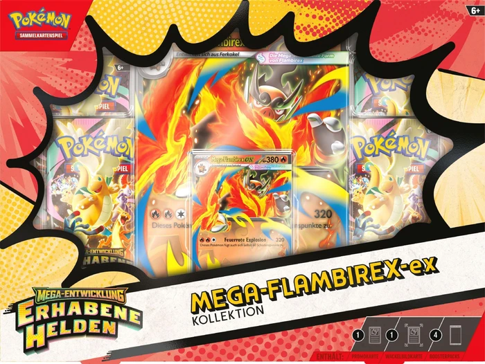 Pokémon - Mega-Entwicklung Erhabene Helden Mega-Flambirex-ex Kollektion