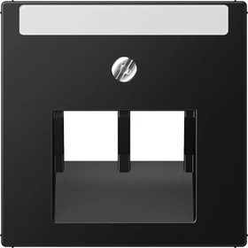 Jung Abdeckung für IAE/UAE-Anschlussdosen, 2 x 8-polig, mit Schriftfeld, Thermoplast lackiert, Serie A, graphitschwarz matt