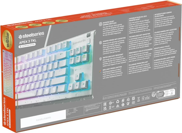 SteelSeries Apex 3 TKL, weiß, LEDs RGB, USB, ND