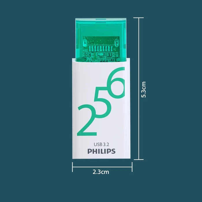 Philips Flash Drive Click Edition 256GB weiß/grün, USB-C, USB 3.2 Gen 1×1