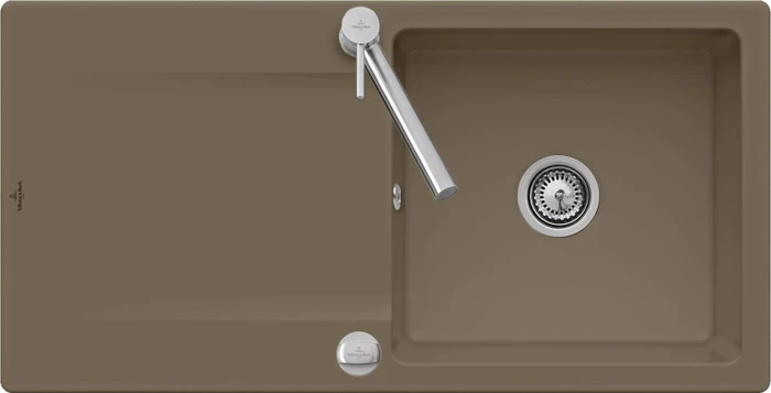 Villeroy & Boch Siluet 60 Einbau Becken reversibel mit Ablauffernbedienung timber