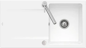 Villeroy & Boch Siluet Flat 880x490mm Einbau Becken reversibel mit Ablauffernbedienung weiß alpin