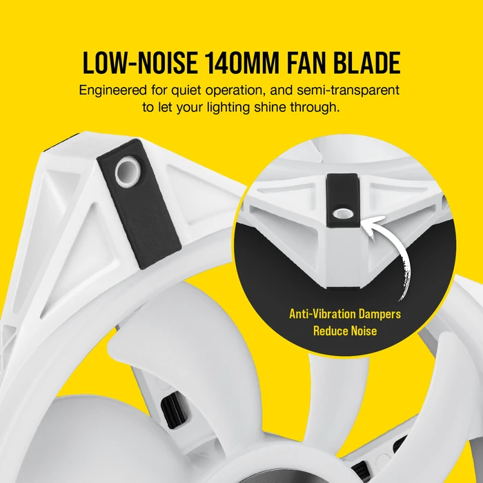 Corsair QL Series iCUE QL140 RGB PWM Dual Fan Kit, weiß, LED-Steuerung, 140mm, 2er-Pack