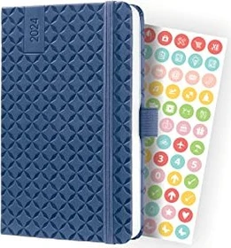Sigel Jolie Wochenkalender 2024, A6, Hardcover, blau, 87 Blatt