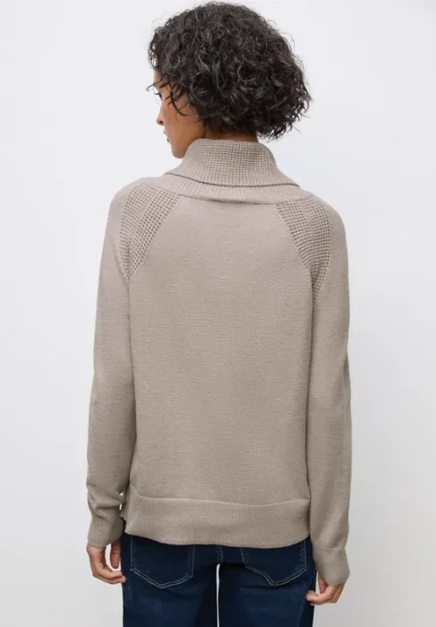 Street One Stehkragen Pullover sandstone mocha mel. (Damen)