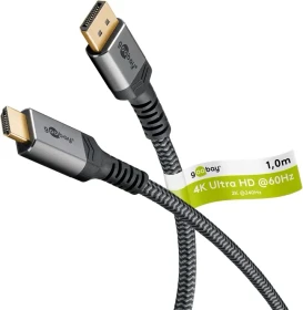 goobay Highspeed DisplayPort 1.2 auf HDMI 2.0 anthrazit/silber, 1m