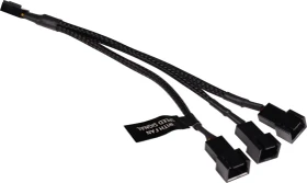 Alphacool 3-Pin auf 3x 3-Pin Verteiler, sleeved, 15cm, schwarz