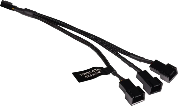 Alphacool 3-Pin auf 3x 3-Pin Verteiler, sleeved, 15cm, schwarz