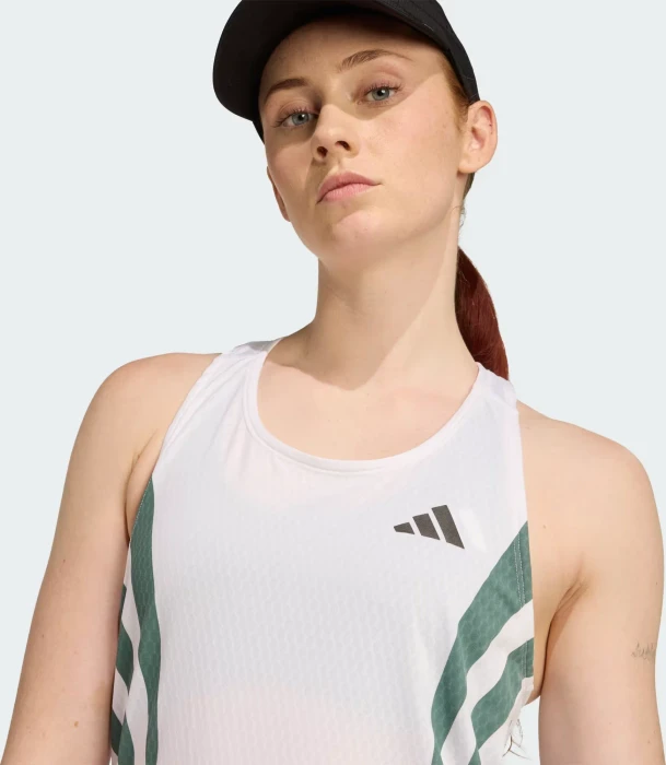 adidas adizero Archive Singlet Laufshirt ärmellos white/preloved teal (Damen)