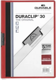 Durable Duraclip 30 Klemmmappe, A4, rot/transparent, 25er-Pack