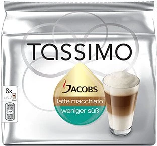 Tassimo T-Disc Jacobs Latte Macchiato weniger süß Kaffeekapseln, 40 Stück (5x 8 Stück)