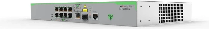 Allied Telesis CentreCOM FS980M Desktop Managed Switch, 8x RJ-45, 1x RJ-45/SFP