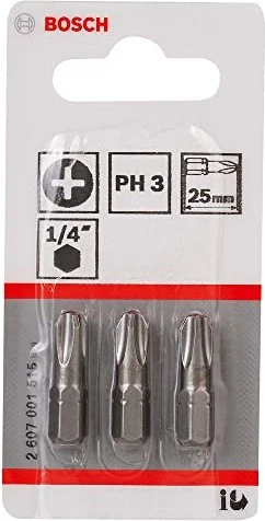 Bosch Professional Extra Hart Kreuzschlitz Bit 1/4" PH