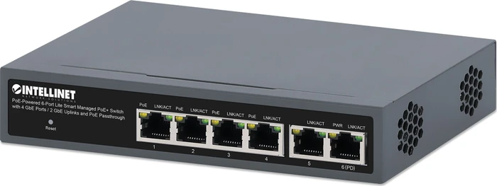 Intellinet Desktop Gigabit Smart Switch, 6x RJ-45, 60W PoE+