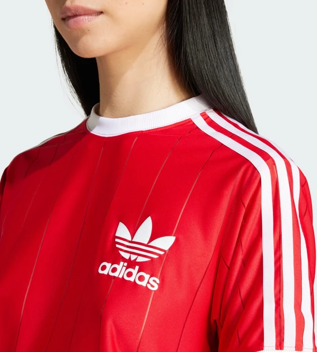 adidas Adicolor 3-Streifen Pinstripe T-Shirt kurzarm better scarlet (Damen)