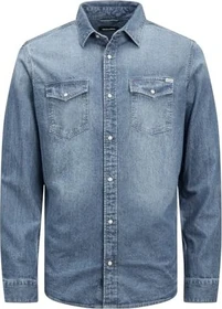 Jack & Jones Comfort Fit Jeans Hemd langarm medium blue denim (Herren)