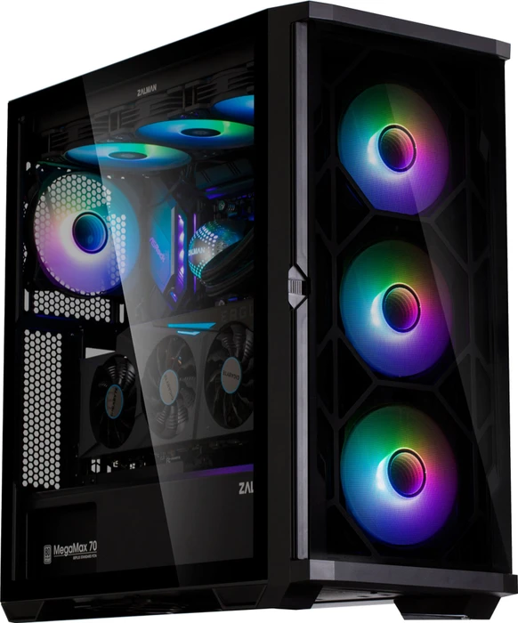 Zalman Z10 Duo, schwarz, Glasfenster