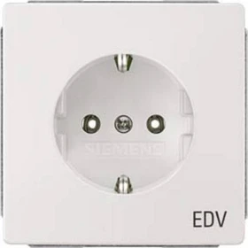 Siemens DELTA style Schuko-Steckdose mit Aufdruck EDV, platinmetallic