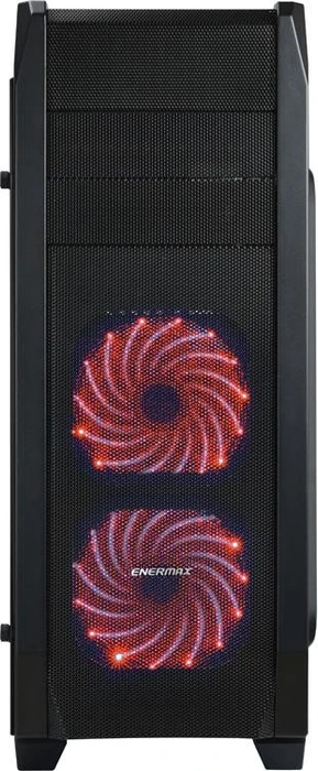 Enermax GraceMesh schwarz, Glasfenster, Lüfter LED rot