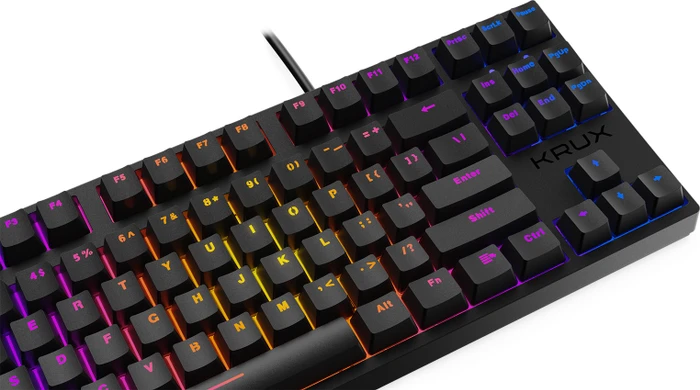 Krux Atax Pro RGB, TKL, schwarz, LEDs RGB, Gaote Outemu BLUE, USB, US