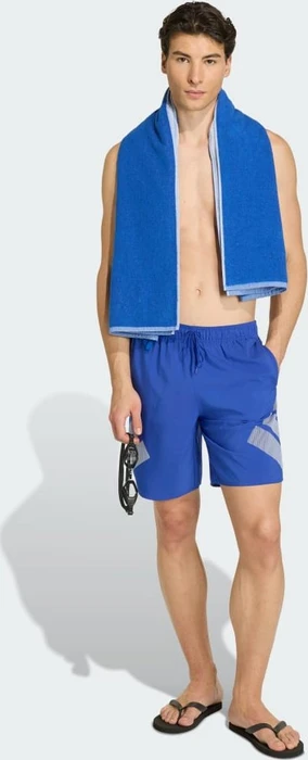 adidas Big Bars 8 Zoll Badeshorts semi lucid blue/white (Herren)