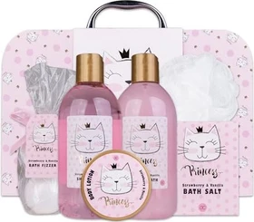 Accentra Princess Kitty Body Lotion 110ml + Duschgel 300ml + Badezusatz 300ml + Badezusatz 200ml + 2x Badezusatz 40g + Schwamm + Box Geschenkset