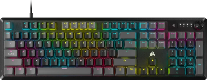 Corsair Gaming K70 CORE TKL RGB, Carbon Gray, schwarz/grau, MLX RED V2, USB, US