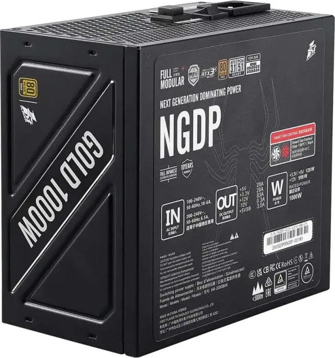 1st Player NGDP Gold schwarz 1000W, ATX 3.1