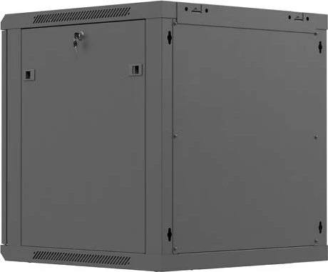 Lanberg WF01 Series 19" Wandschrank 12HE, hängend, Flatpack, Gitternetztür, IP20, RAL 9004, 600mm tief