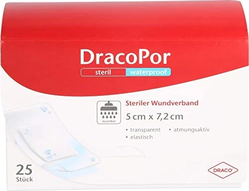 Dr. Ausbüttel DracoPor Waterproof Wundverband Duschpflaster, 5 x 7.2cm, 25 Stück