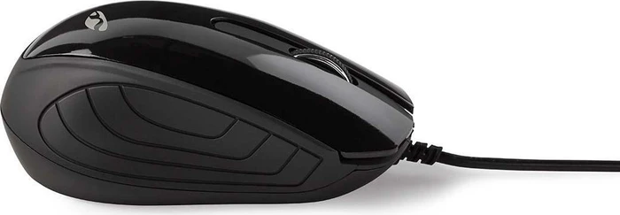 Nedis Optical Mouse mit gummierten Seiten, schwarz, USB