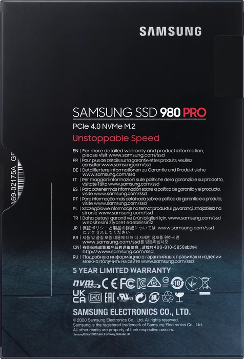 Samsung SSD 980 PRO 500GB, M.2 2280 / M-Key / PCIe 4.0 x4