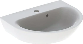 Geberit Renova Handwaschbecken 50cm, Hahnloch mittig, mit Überlauf, weiß