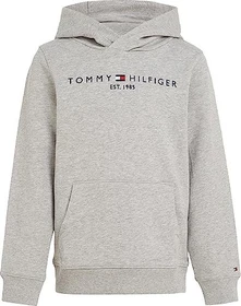 Tommy Hilfiger Essential Logo-Hoodie aus reiner Baumwolle Hoodie light grey heather (Junior)