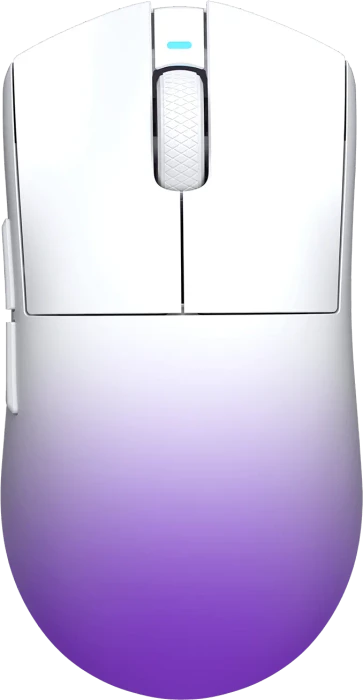 Hellyberry HM47 Pro Wireless Gaming Mouse mit Ladestation, weiß/violett, USB/Bluetooth