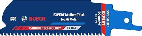 Bosch Professional EXPERT Medium-Thick Tough Metal S555HHC Säbelsägeblatt 10TPI, 100x1mm, 1 Stück