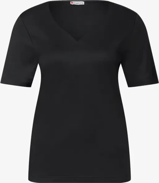 Street One Herzausschnitt T-Shirt kurzarm schwarz (Damen)