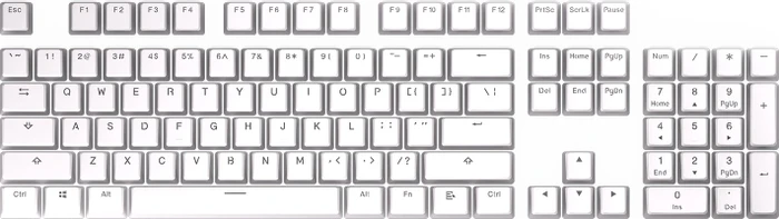 Endorfy PBT Pudding Onyx White Keycaps, Kunststoff (PBT) Double-Shot, weiß/transparent, 124 Tasten, ANSI-US