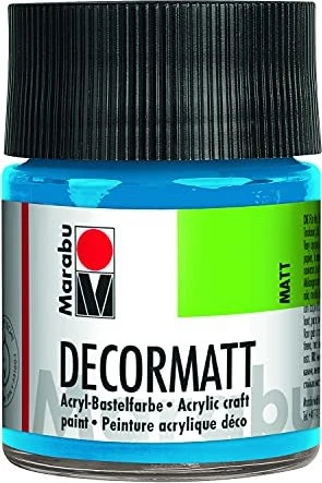 Marabu Decormatt Acryl Acrylfarbe, azurblau, 50ml