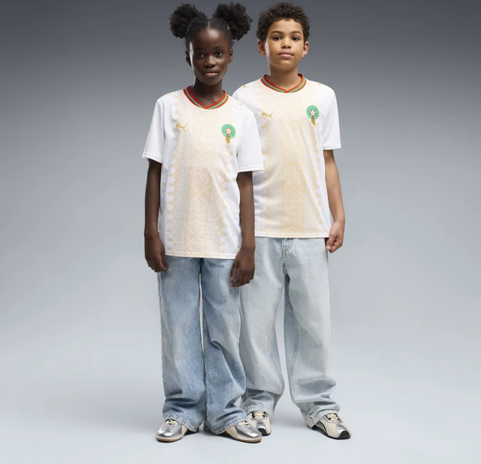 Puma FIFA WM 2026 Marokko Authentic Auswärtstrikot kurzarm puma white/victory gold (Junior)