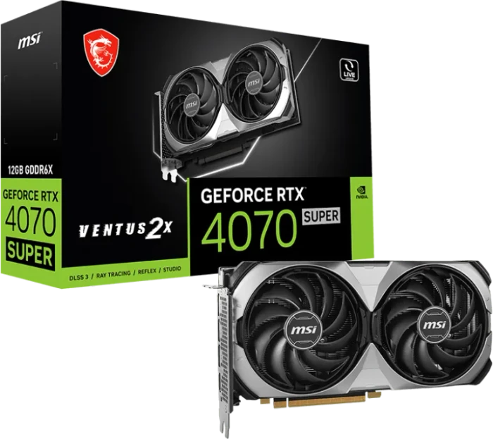 MSI GeForce RTX 4070 SUPER 12G Ventus 2X, 12GB GDDR6X, HDMI, 3x DP