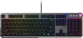 MSI STRIKE 600 V2 Silent Gaming Keyboard, LEDs RGB, Kailh Midnight Pro Silent Tactile, USB, DE (S11-04DE256-CLA)