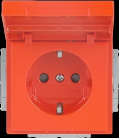 Busch-Jaeger Future Linear Steckdosen-Einsatz mit Klappdeckel und Beschriftungsfeld, orange